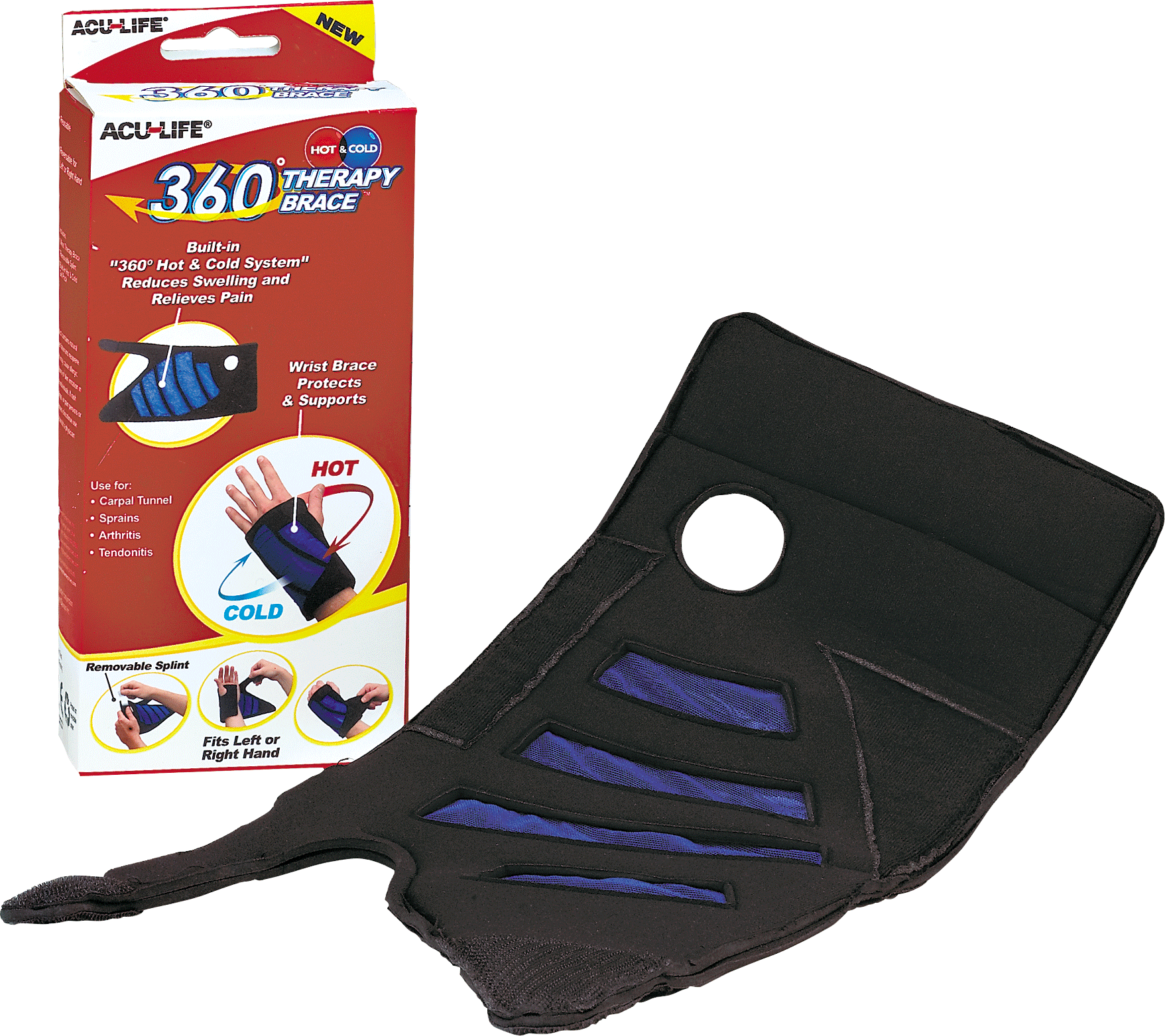 EA/1 - Health Enterprises 360° Cold Therapy Wrist Brace, Black, Universal - Best Buy Medical Supplies