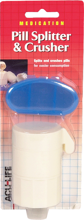 EA/1 - Health Enterprises Acu-Life® Splitter Crush Pill Box 4-in-1, Storage Compartment that Converts to a Drinking Cup - Best Buy Medical Supplies