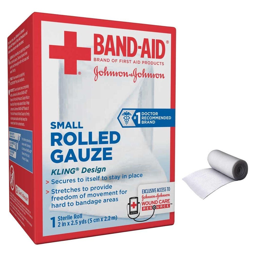 EA/1 - J & J Band-Aid First Aid Rolled Gauze, 2" x 2.5 Yards - Best Buy Medical Supplies