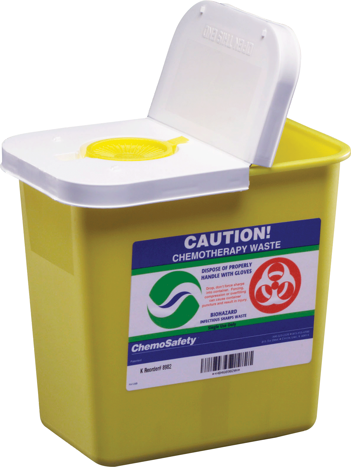 EA/1 - Kendall ChemoSafety™ Container with Hinged Lid, 2 gal, Yellow - Best Buy Medical Supplies