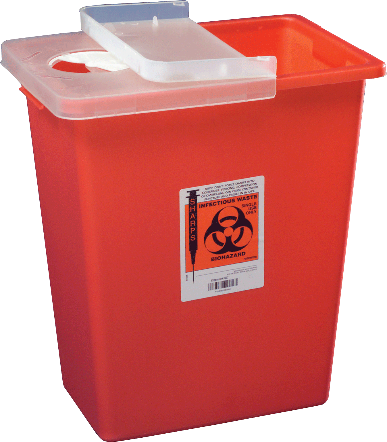 EA/1 - Kendall Healthcare SharpSafety™ Sharps Container with Hinged Lid 8 gal, 17-3/4" H x 15-1/2" W x 11" D - Best Buy Medical Supplies