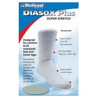 EA/1 - Medicool DiaSox® Plus Oversize Diabetes Socks, Large, White - Best Buy Medical Supplies