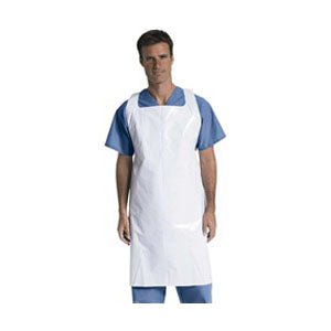 EA/1 - Medline Protective Polyethylene Disposable Apron 28" x 46" White - Best Buy Medical Supplies