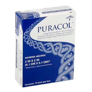 EA/1 - Medline Puracol™ Collagen Dressing, Sterile, 2" x 2" - Best Buy Medical Supplies