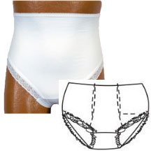 EA/1 - OPTIONS™ Ladies' Brief with Built-In Barrier/Support, White, Dual Stoma, Medium 6-7, Hips 37" - 41" - Best Buy Medical Supplies