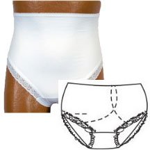EA/1 - OPTIONS™ Ladies' Brief with Built-In Barrier/Support, White, Left-Side Stoma, Large 8-9, Hips 41" - 45" - Best Buy Medical Supplies