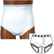 EA/1 - OPTIONS™ Split-Cotton Crotch with Built-In Barrier/Support, White, Left-Side Stoma, Large 8-9, Hips 41" - 45" - Best Buy Medical Supplies