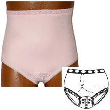 EA/1 - OPTIONS™ Split-Lace Crotch with Built-In Barrier/Support, Soft Pink, Right-Side Stoma, Medium 6-7, Hips 37" - 41" - Best Buy Medical Supplies