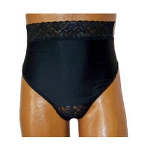EA/1 - Options™ Ladies' Backless Incontinence Brief, with Split-Lace Crotch and Built-In Barrier/Support, Dual Stoma, Small, Size 4 to 5 (33" to 37" Hip Circumference), Black - Best Buy Medical Supplies