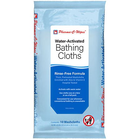 PK/10 - Kleen Test Products Pharma-C-Wipes™ Water Activated Bathing Cloth, Rinse-Free, 10in x 8in - Best Buy Medical Supplies