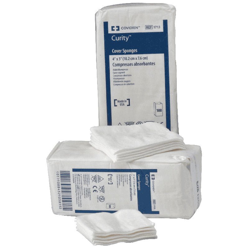 PK/100 - Curity™ Non-Sterile Cover Sponge, Non Woven Cellulose Wadding Filled Sponge, 3" x 3" - Best Buy Medical Supplies