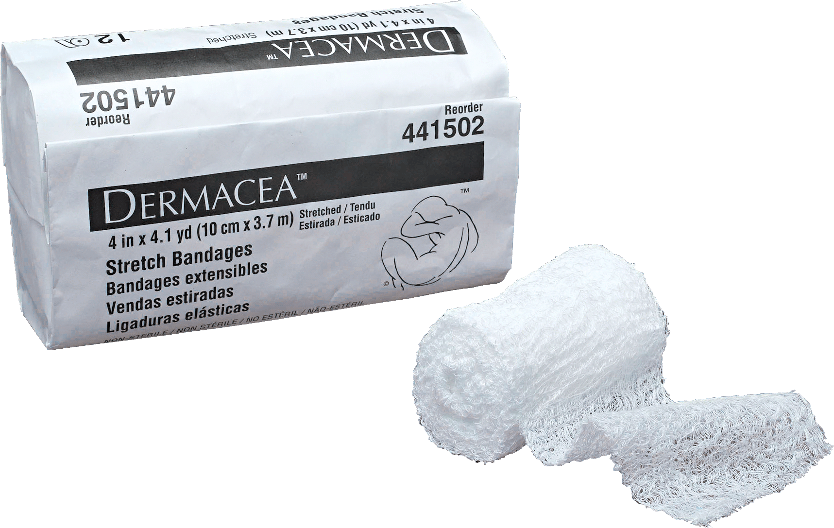 PK/12 - Kendall Dermacea™ Non-Sterile Stretch Bandage, 4" x 4-1/10 yds - Best Buy Medical Supplies