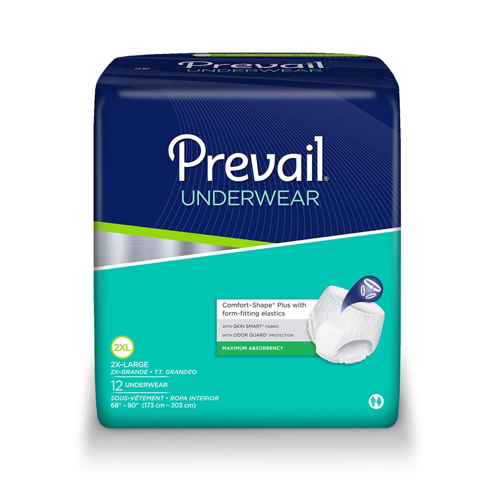 PK/12 - Prevail® Protective Underwear, 2XL (68" - 80") - Replaces Item # 55UWM2XL30 - Best Buy Medical Supplies