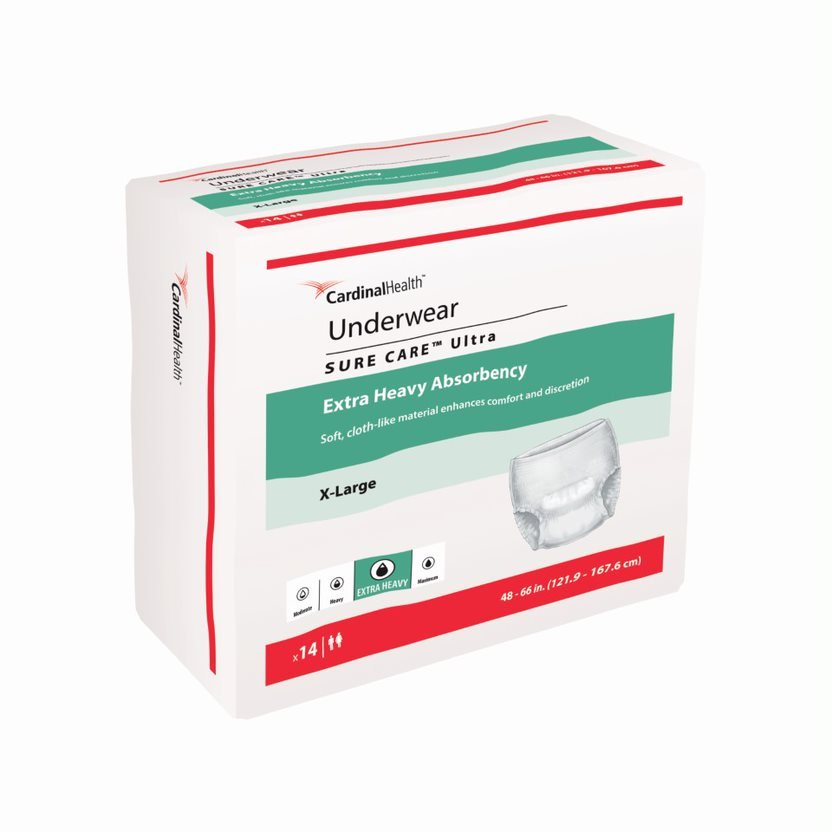 PK/14 - Cardinal Health, Underwear, Sure Care™ Ultra, X-Large, 48"- 66" - Best Buy Medical Supplies