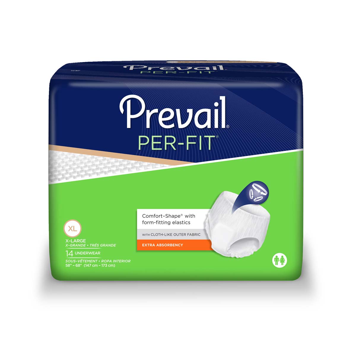 PK/14 - Prevail Per-Fit® Protective Underwear, Pull Up Style, XL (58" to 68") - Temporary Replacement for FQPFM514 - Best Buy Medical Supplies