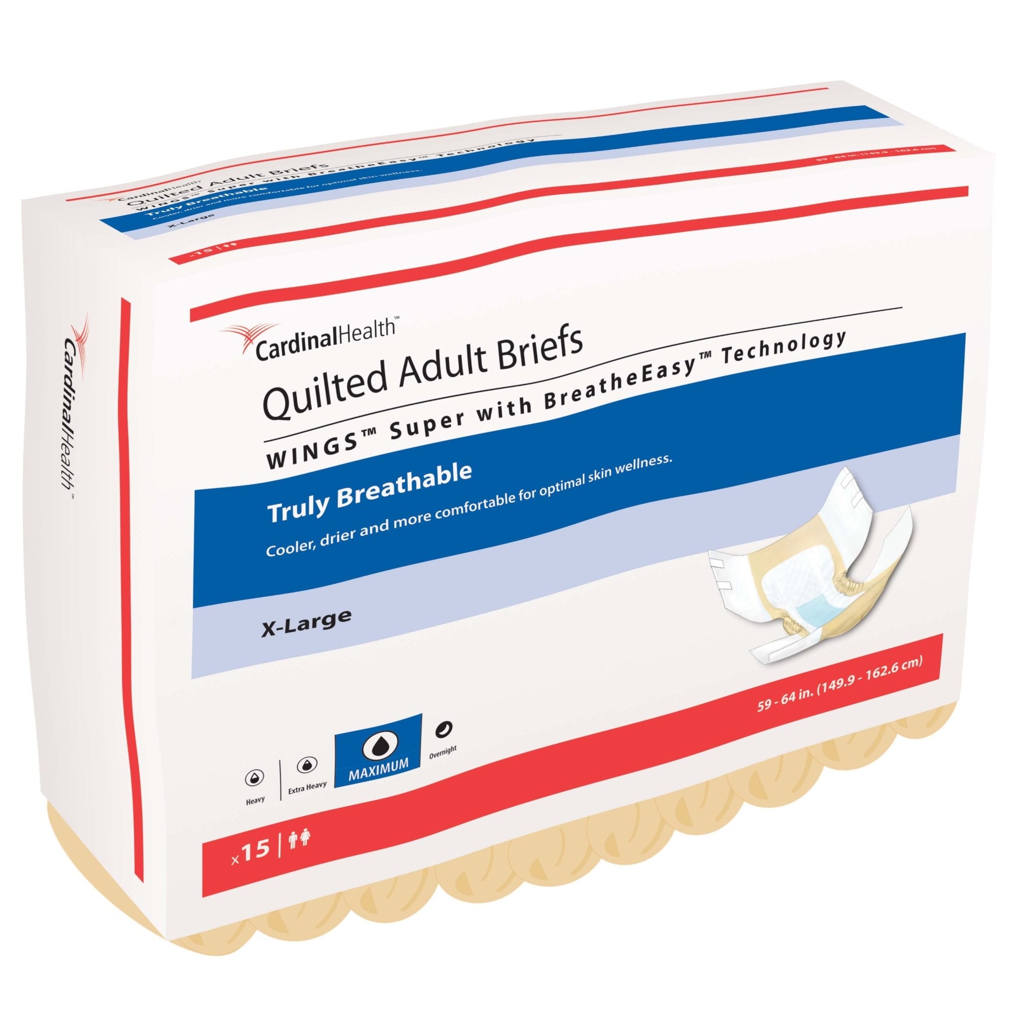 PK/15 - WINGS Super Quilted Brief with BreatheEasy Technology, X-Large, 59" - 64" - Best Buy Medical Supplies