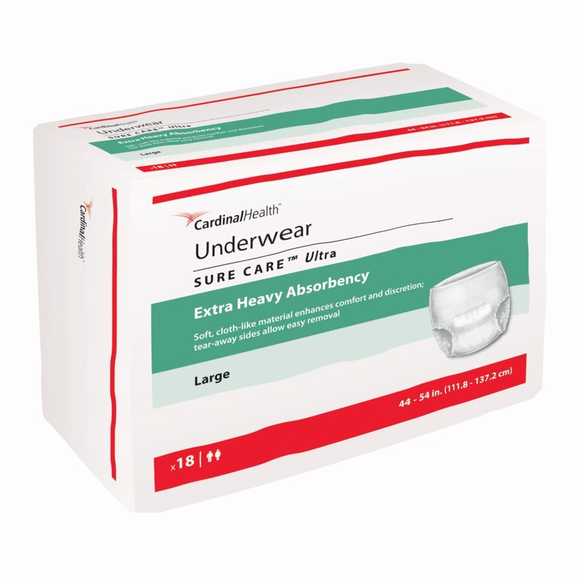 PK/18 - Cardinal Health, Underwear, Sure Care™ Ultra, Large, 44" - 54" - Best Buy Medical Supplies