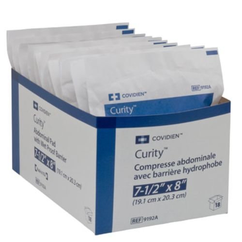 PK/18 - Kendall Curity™ Abdominal Pad, with Wet Proof Barrier, 7-1/2" x 8" - Best Buy Medical Supplies