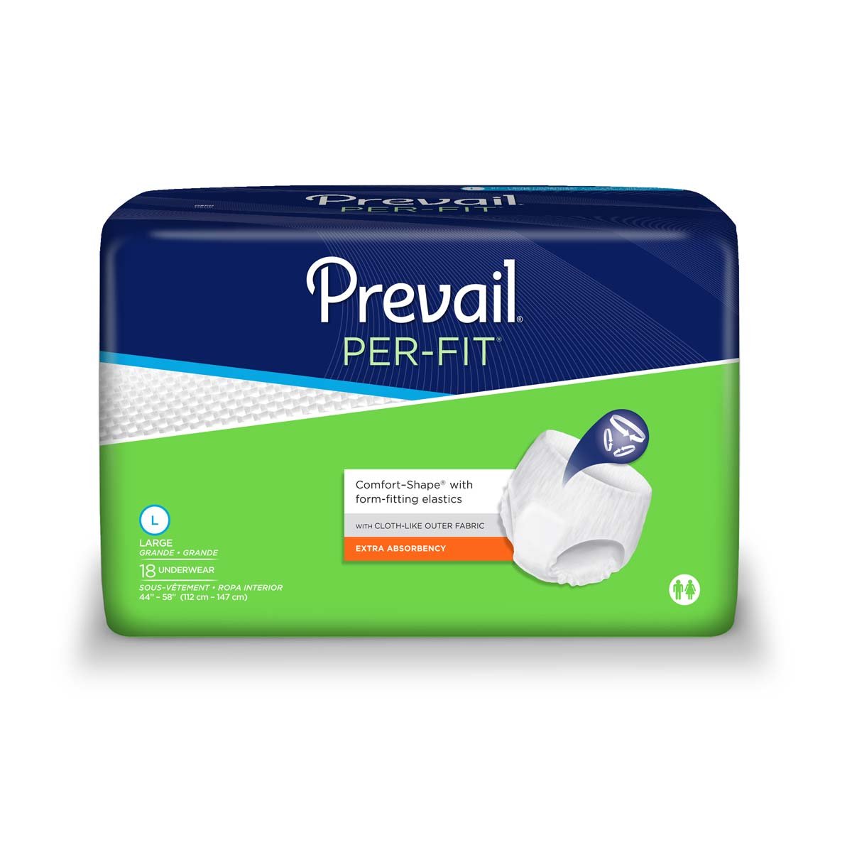 PK/18 - Prevail Per-Fit® Protective Underwear, Pull Up Style, Large (45" to 55") - Temporary Replacement for FQPFM513 - Best Buy Medical Supplies