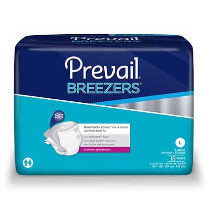 PK/18 - Prevail® Breezers™ Adult Brief, Large (45" to 58") - Best Buy Medical Supplies