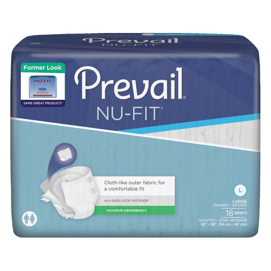 PK/18 - Prevail® Nu-Fit® Adult Brief, Large (45"- 58") - Best Buy Medical Supplies