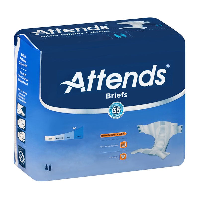 PK/20 - Attends DermaDry™ Advance Brief XL, 58" to 63" Waist - POSSIBLE SUBSTITUTE FOR ITEM #s HU222456 and HU36939 - Best Buy Medical Supplies
