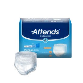 PK/20 - Attends® Extra Absorbency Protective Underwear, Medium (34” to 44”, 120-175 lbs) - POSSIBLE SUBSTITUTE FOR ITEM # WH55390, 48AP0720100 - Best Buy Medical Supplies
