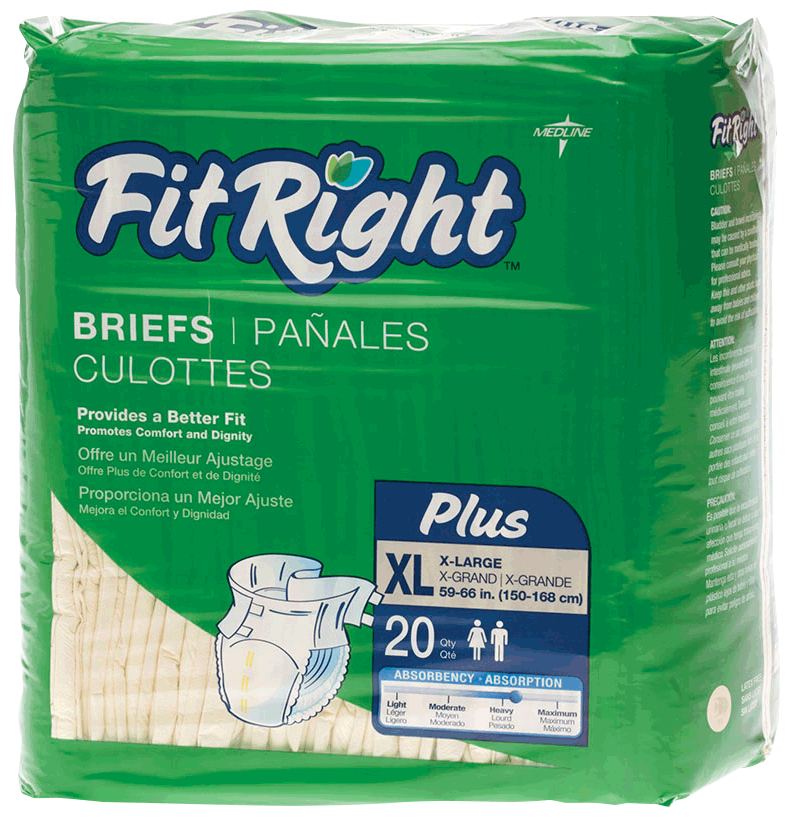 PK/20 - FitRight® Plus Brief, XL (57" to 66") - Best Buy Medical Supplies