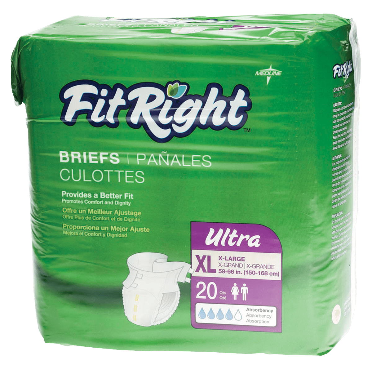PK/20 - FitRight® Ultra Brief, XL (59" to 66") - Best Buy Medical Supplies