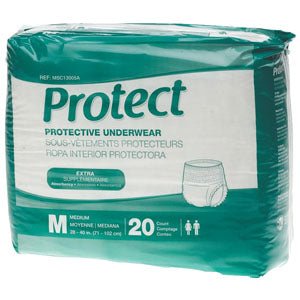 PK/20 - Medline Protection Plus® Protect Extra Protective Underwear Large 40" to 56" Waist Size - Best Buy Medical Supplies