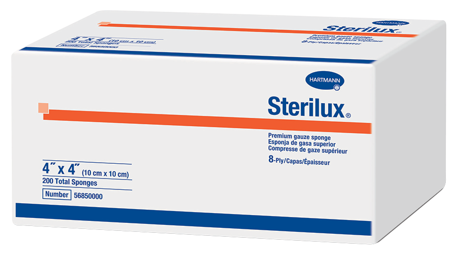 PK/200 - Hartmann Sterilux® Premium Gauze Sponge 8-Ply, Non-Sterile, Latex-Free, 4" x 4" - Best Buy Medical Supplies