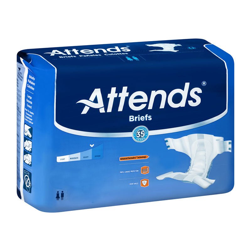 PK/24 - Attends DermaDry™ Advance Brief, Large 44" to 58" Waist - POSSIBLE SUBSTITUTE FOR ITEM #s HU222455 and HU36938 - Best Buy Medical Supplies