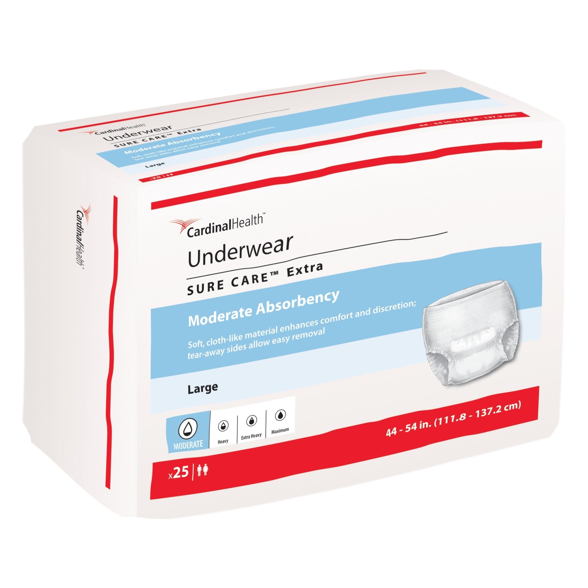 PK/25 - Cardinal Health, Underwear, Sure Care Extra, Large, 44" - 54" - Best Buy Medical Supplies