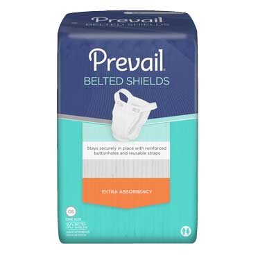 PK/30 - Prevail® Extra Absorbency Belted Shields Undergarment One Size, White, Breathable, Reusable - Best Buy Medical Supplies