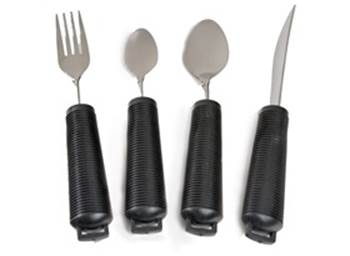 PK/4 - Alimed Grip Utensil Set, Stainless Steel - Best Buy Medical Supplies