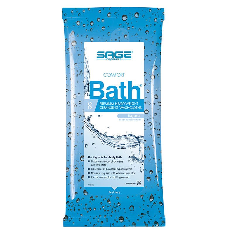 PK/8 - Sage Products Comfort Bath&reg; Cleansing Washcloths, Heavyweight - Best Buy Medical Supplies