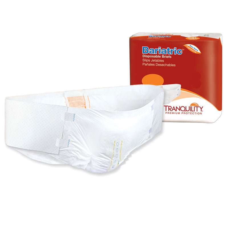 PK/8 - Tranquility® Bariatric Disposable Brief, 34 oz Fluid Capacity, Latex-Free, 3XL (64" to 96") - Best Buy Medical Supplies