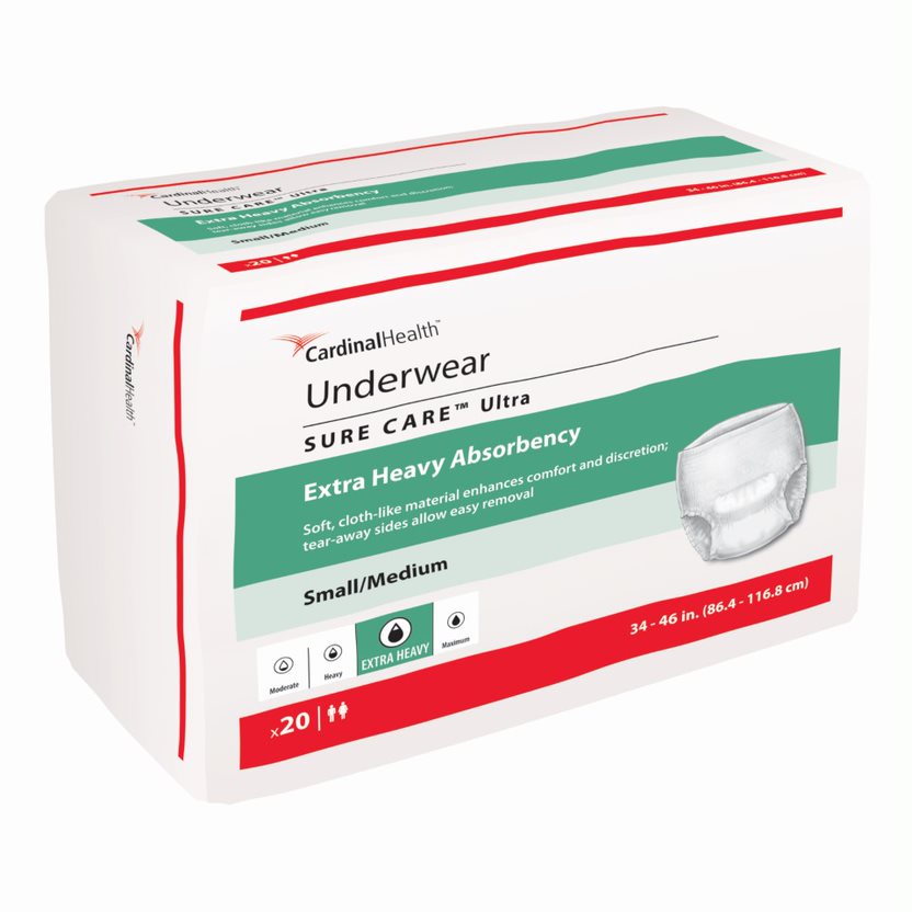 PK/20 - Cardinal Health, Underwear, Sure Care Ultra, Small/Medium, 34" - 46"  - Best Buy Medical Supplies