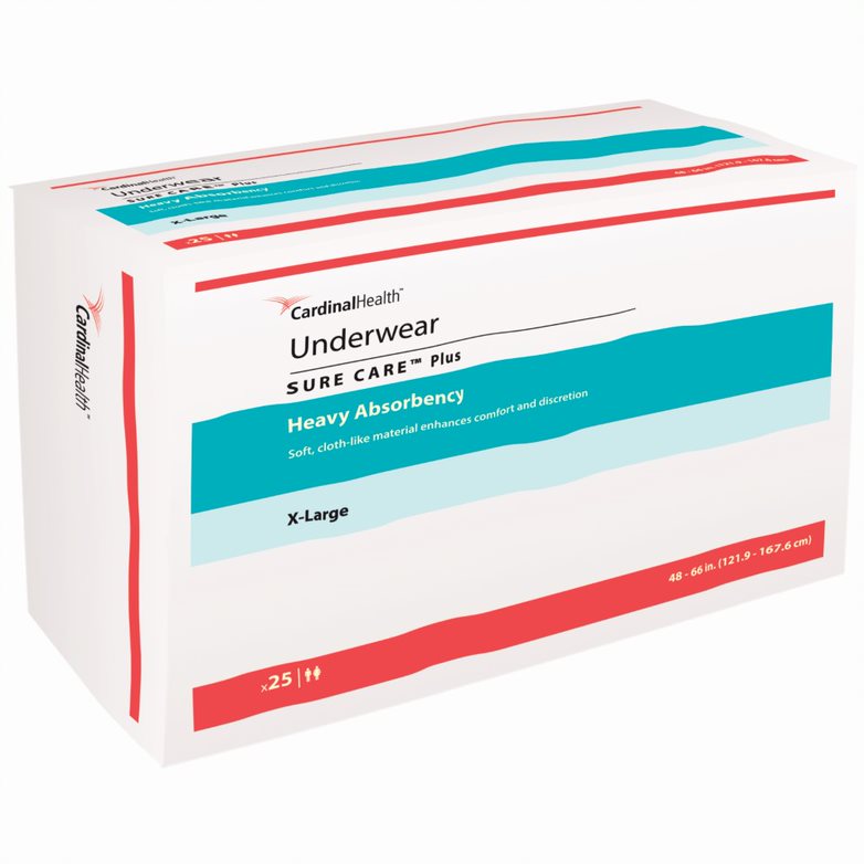 PK/25 - Cardinal Health, Underwear, Sure Care Plus, X-Large, 48"- 66"  - Best Buy Medical Supplies