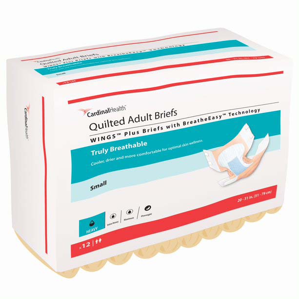 PK/12 - WINGS Plus Quilted Brief with BreatheEasy Technology, Small, 20" - 31"  - Best Buy Medical Supplies