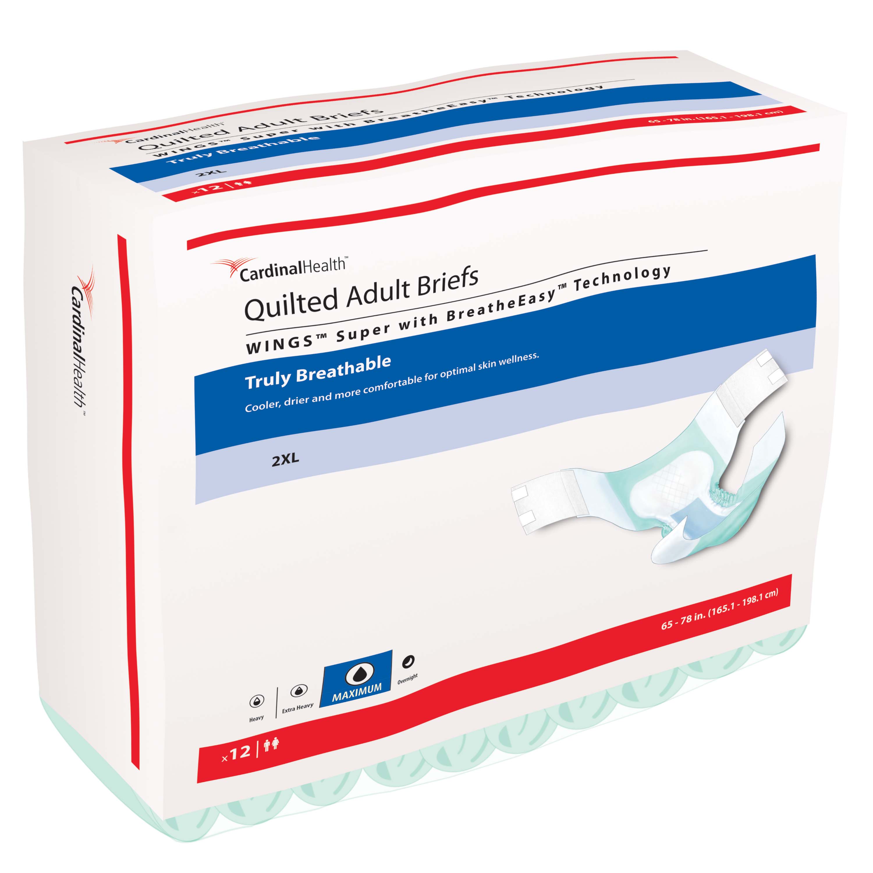 PK/12 - WINGS Super Quilted Brief with BreatheEasy Technology, XX-Large, 65" - 78"  - Best Buy Medical Supplies