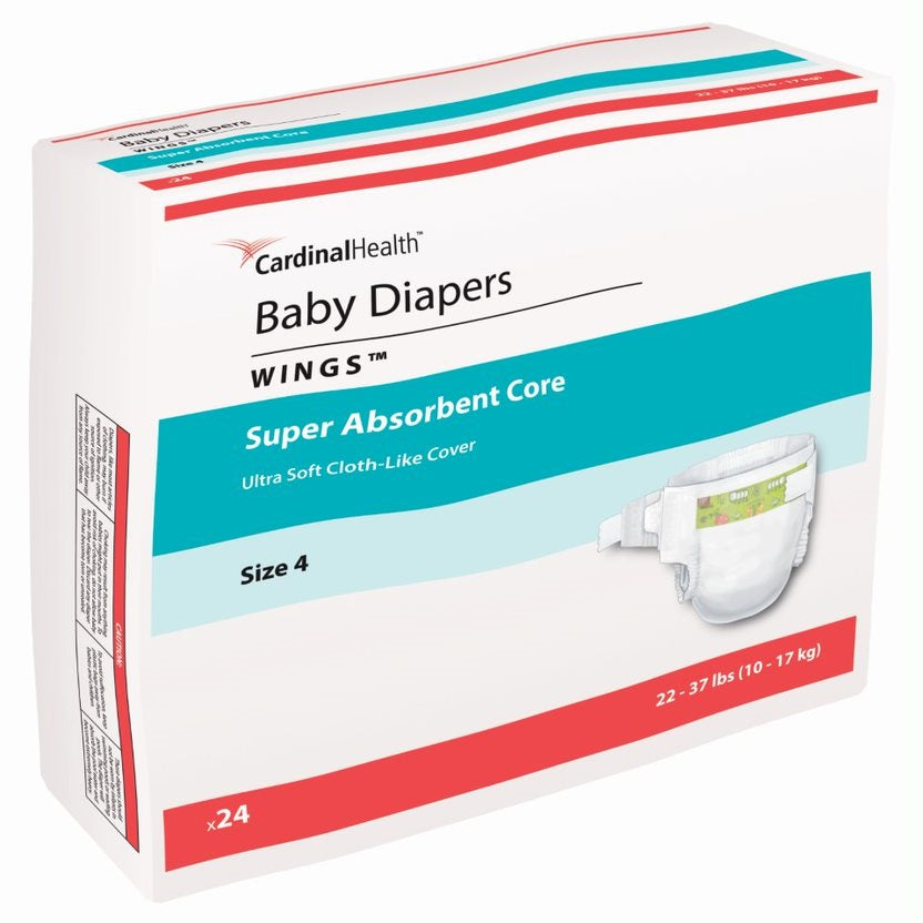 PK/24 - Cardinal Health, Baby Diapers, Wings, Size 4, Large, 22 - 35 lbs  - Best Buy Medical Supplies