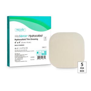 BX/5 - MedVance Thin Hydrocolloid Dressing, 4" x 4"