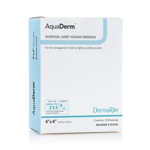 BX/10 - AquaDerm Hydrogel Sheet Wound Dressing, 4" x 4"