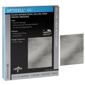 BX/10 - Opticell Ag+ Silver Antibacterial Gelling Fiber Wound Dressing, 4" x 5"