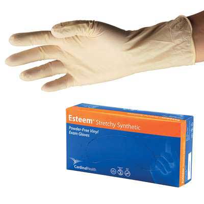 BX/1 - Cardinal Health&trade; Esteem&reg; Stretchy Synthetic Vinyl Examination Gloves, DINP-Free, Large, Cream - REPLACES 558883B - Best Buy Medical Supplies