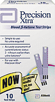 BX/10 - Abbott Laboratories Precision Xtra&reg; End/Top Fill Blood Ketone Strip, 1-1/2&mu;L Blood Sample Size, 10 sec Test Time - Best Buy Medical Supplies