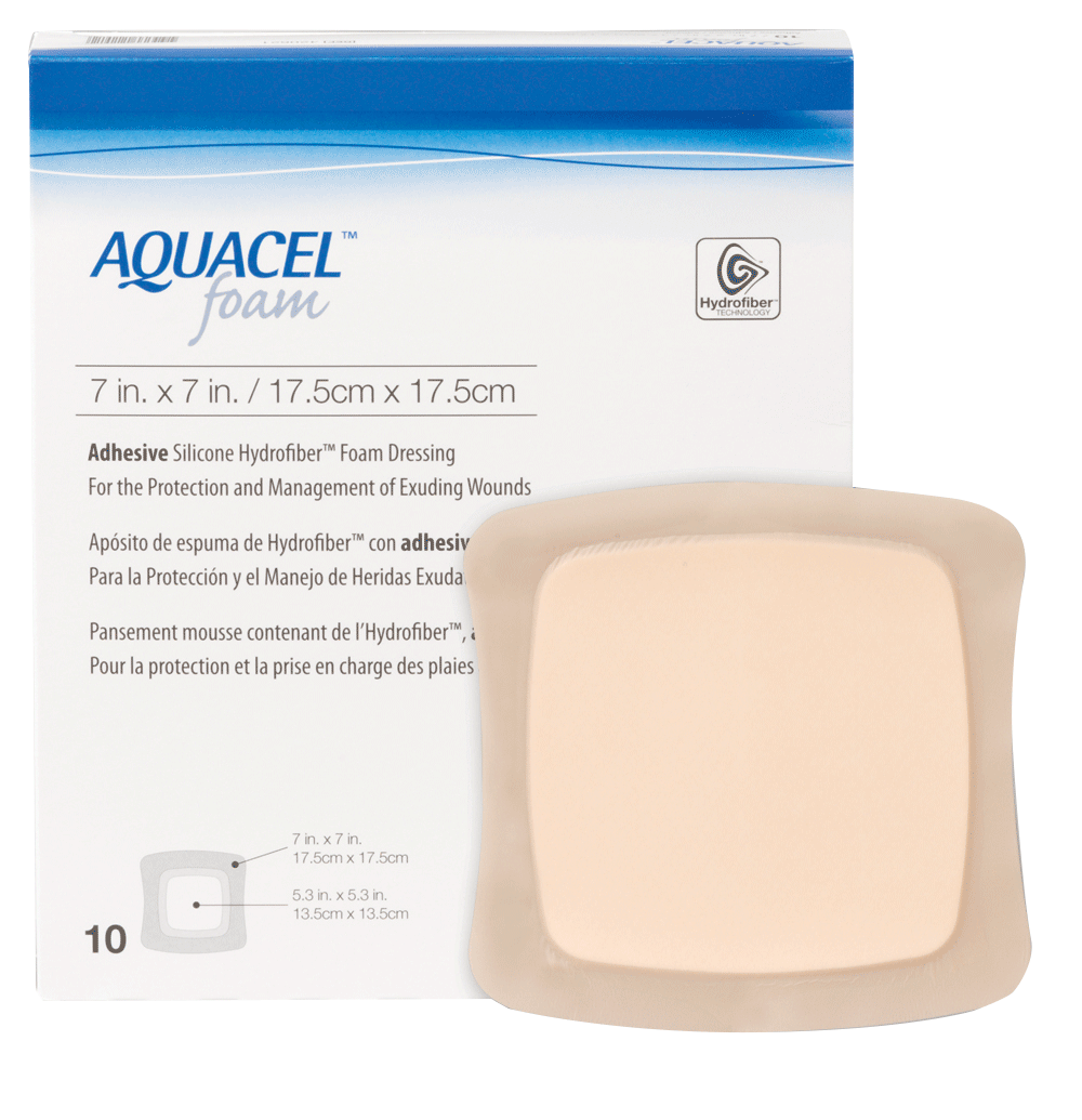 BX/10 - ConvaTec AQUACEL&reg; Adhesive Gelling Foam Dressing 7" x 7" - Best Buy Medical Supplies