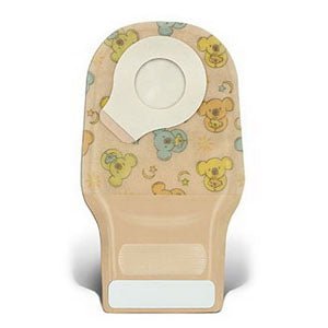 BX/10 - ConvaTec Little Ones&reg; Two-Piece Drainable Pouch, 9/10" Flange, 0" to 9/10" Cut-to-Fit Skin Barrier, 6" L, Integrated Closure, Transparent with Print - Best Buy Medical Supplies