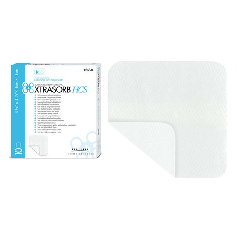 BX/10 - Derma Sciences Xtrasorb&reg; Hydrogel Colloidal Sheet Dressing, 4.3" x 4.3" - Best Buy Medical Supplies